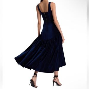 Alice and Olivia Diana Velvet Midi Dress